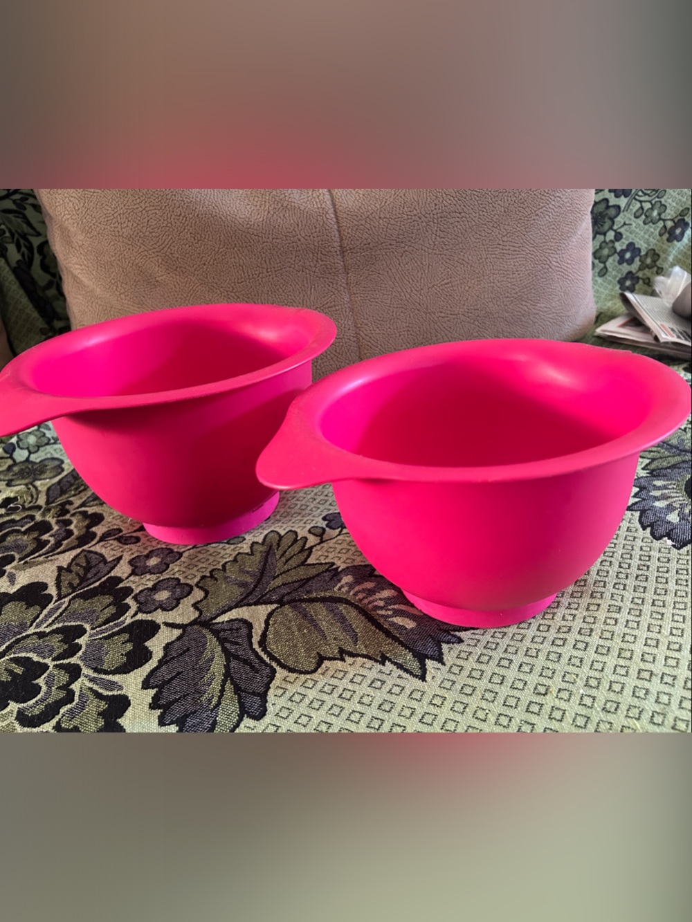 IKEA Bright Hot Pink Silicone Mixing Bowls - Set of 2